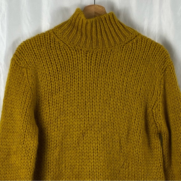 Massimo Dutti Mustard Yellow Turtleneck Sweater Size Small - Picture 2 of 16